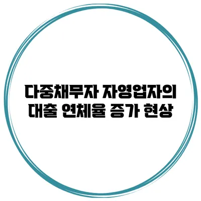 다중채무자 자영업자의 대출 연체율 증가 현상