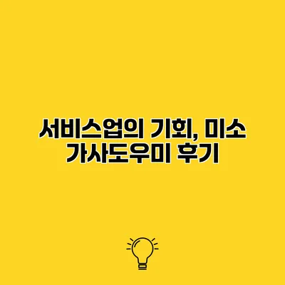 서비스업의 기회, 미소 가사도우미 후기