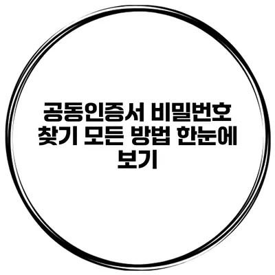 공동인증서 비밀번호 찾기 모든 방법 한눈에 보기
