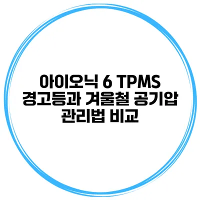 아이오닉 6 TPMS 경고등과 겨울철 공기압 관리법 비교