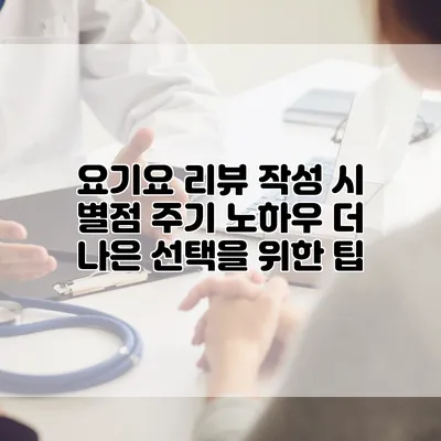 요기요 리뷰 작성 시 별점 주기 노하우: 더 나은 선택을 위한 팁