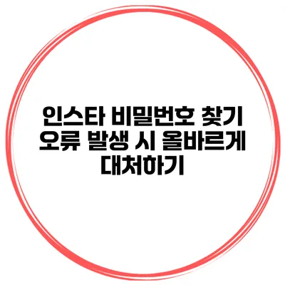 인스타 비밀번호 찾기 오류 발생 시 올바르게 대처하기