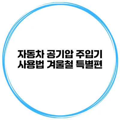 자동차 공기압 주입기 사용법 겨울철 특별편
