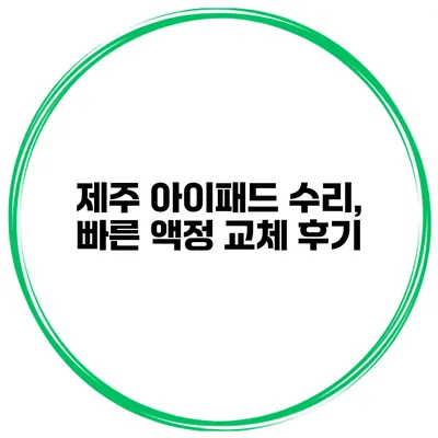 제주 아이패드 수리, 빠른 액정 교체 후기