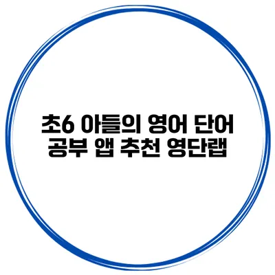 초6 아들의 영어 단어 공부 앱 추천 영단랩