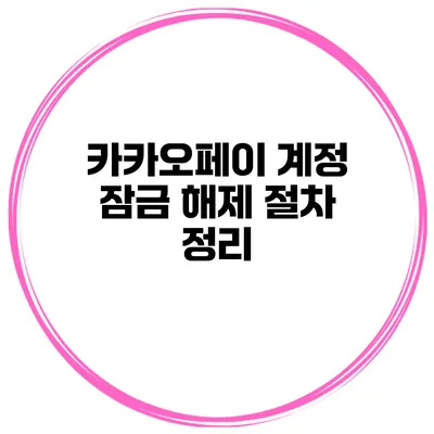 카카오페이 계정 잠금 해제 절차 정리