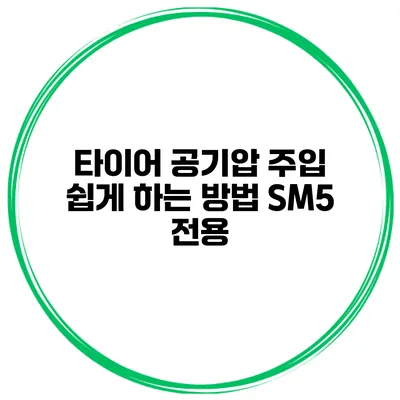 타이어 공기압 주입 쉽게 하는 방법 SM5 전용