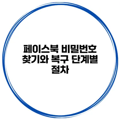 페이스북 비밀번호 찾기와 복구 단계별 절차